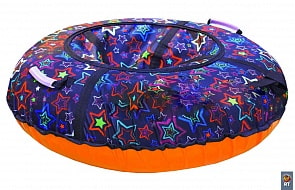 Санки надувные Тюбинг Разноцветные звезды, диаметр 105см. (RT, 6168RT)