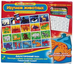Двухсторонний напольный пазл из 50 элементов Изучаем животных, с карандашами (Learning Journey, 881330) Двухсторонний напольный пазл из 50 элементов Изучаем животных, с карандашами (Learning Journey, 881330)