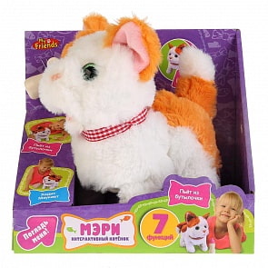 Интерактивный котенок Мэри с бутылочкой, 7 функций (My Friends, JX-2441sim)