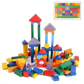 Деревянный конструктор, 85 деталей, окрашенный (Paremo, PE117-4)