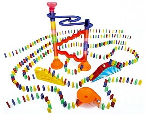 3 в 1: Конструктор-лабиринт с шариками и домино "Волшебная дорожка" (Simba, 6065647)