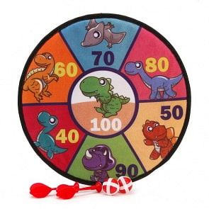 Дартс детский - Динозаврики 36 см, дротики на липучке 2 штуки, шарики 2 штуки (Shantou, 66336-8) 