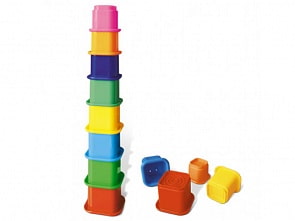 Пирамидка занимательная - 2, квадратные стаканчики, 8 штук (Stellar, 01511)