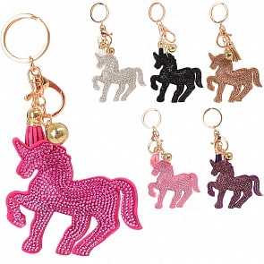 Брелок Единорог в стразах с карабином, 10 см, несколько цветов (Junfa Toys, FY20-KC09) (ассортимент)