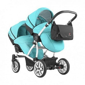 Детская прогулочная коляска для двойни – Bebetto 42 Sport, шасси белая/BIA SON199 (Bebetto, WB137_SON199)