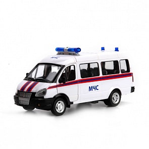 Инерционная машина Газель - МЧС, ОМОН, свет, звук (Технопарк, X600-H09004-R) 