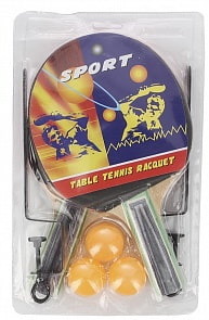Набор для настольного тенниса, 2 ракетки, 3 шарика, сетка (Shantou, H10726sim)