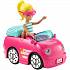 Игровой набор Barbie – В движении, мини-кукла и розовый автомобиль  - миниатюра №1