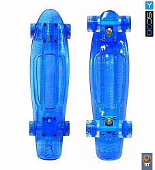 Скейтборд 6-13 Penny board RT 22 Shine blue со светящимися колесами (Y-SCOO, 4984RT) - миниатюра