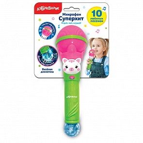 Микрофон Веселая дискотека из серии Суперхит, розовый (Азбукварик, 28444-6)