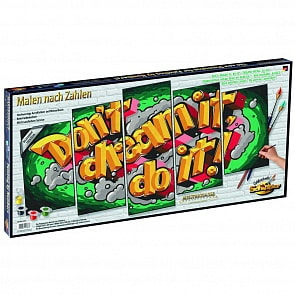 Раскраска по номерам – Полиптих - Не мечтай, делай!, 132 х 72 см (Schipper, 9450787)