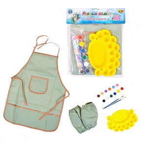 Набор для творчества Рисуем сами: фартук, нарукавники, 12 красок, 2 кисти, палитра (Abtoys, PT-00920)