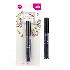 Жидкая подводка для контура глаз Lukky, 2 мл, цвет черный с блестками (Lukky, Т16740)