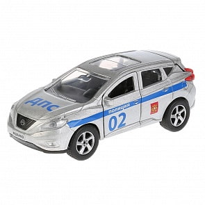 Металлическая инерционная модель – Nissan Murano Полиция, 12 см (Технопарк, SB-17-75-NM-P-WB)