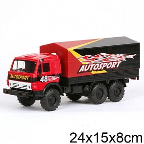 Инерционная машинка КАМАЗ - Autosport, свет, звук, 1:43 (Технопарк, KAMAZ-13(24)sim)