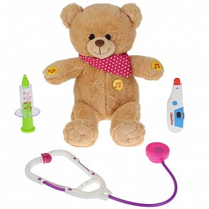 Интерактивная мягкая игрушка - Мишка-доктор, 23 см, 8 игровых функций (Мульти-пульти, F9849-22)