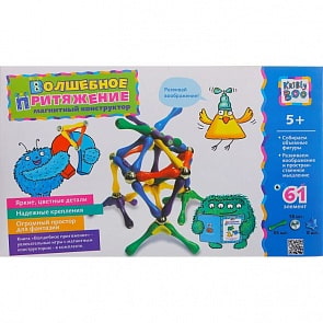 Конструктор магнитный в коробке – Волшебное притяжение, 61 элемент, 3 типа элементов (Kribly Boo, 1092)