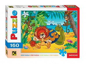 Пазл Львенок и Черепаха, 160 элементов (Step Puzzle, 72008)