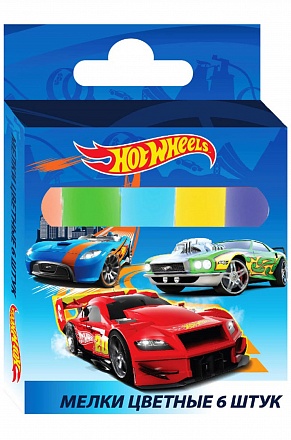 Мел цветной - Hot Wheels, 6 штук 