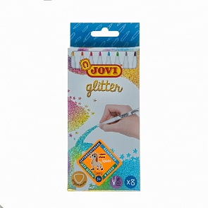 Набор фломастеров с блестящими чернилами 8 цветов в коробке с европодвесом (Jovi, 1608G)