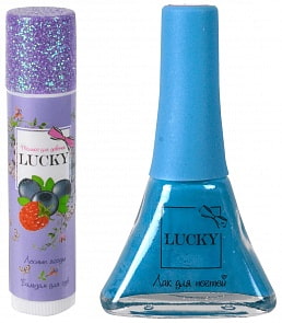 Набор детской косметики Luсky - Ягодный бальзам для губ и светло-голубой лак № 093 (Luсky, Т11192)