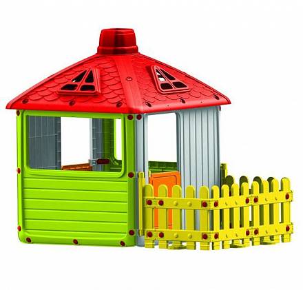 Игровой домик для улицы - Городской дом с ограждением 