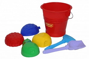 Набор №534: ведро №5, лопата №6, грабли №6, формочки Фрукты большие 4 шт (Полесье, 51875)