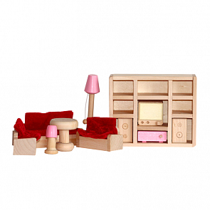Набор мебели для кукол - Комната отдыха (Мир деревянных игрушек, Д275)