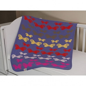 Плед-покрывало вязанный UPS PUPS Бабочки, 85*100 (акрил, фиолетовый)