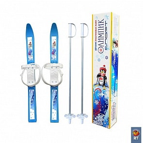 Лыжи детские «Пингвин» с палками, синие. Олимпик Спорт (RT,  4990RT)