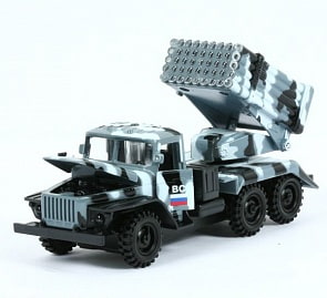 Машина металлическая инерционная - Урал - Град со светом и звуком (Технопарк, CT-1054-M-Bsim)