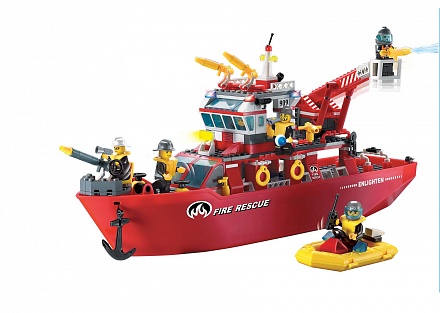 Конструктор - Корабль пожарной службы, с фигурками и аксессуарами, 361 деталь 