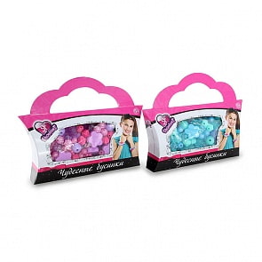 Набор для создания украшений, в наборе: бисер различных форм и цветов, эластичный шнурок, 2 вида в ассортименте (ABtoys, TAL08156)