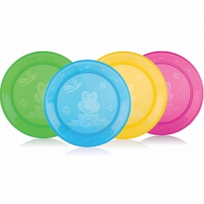 Тарелки разноцветные. 4 штуки (Nuby, ID65670)