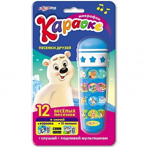 Караоке-микрофон - Песенки друзей, голубой (Азбукварик, 08119-9)