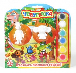 Набор-раскраска MULTIART 2 фигурки "Крокодил Гена и Чебурашка" (Играем Вместе, bwc1106b)