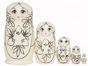 Набор для творчества - Раскрась матрешку 5 в 1 - Эскиз №2  (Техпроект, М051600-2)