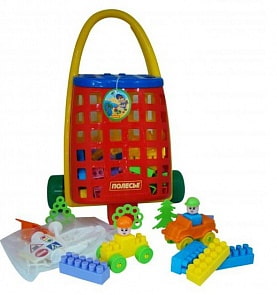 Набор "Забавная тележка с конструктором "Строитель" (Полесье, П-44372)