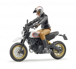 Мотоцикл Scrambler Ducati Desert Sled с мотоциклистом (Bruder, 63-051)