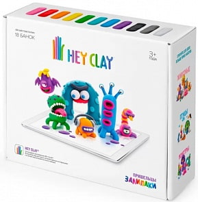 Легкий пластилин для лепки Залипаки - Пришельцы, 18 банок (Hey Clay)