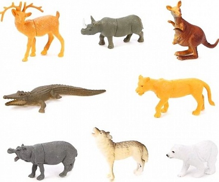 Набор диких животных - Jungle animal, 8,5 см, 8 штук  