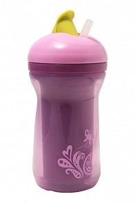 Термочашка с трубочкой, 300 мл, фиолетово-розовый (Tommee Tippee, 1004_фиолетово-розовый)