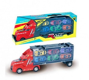 Автовоз с металлическими машинками, без механизмов (Junfa Toys, LA-010)