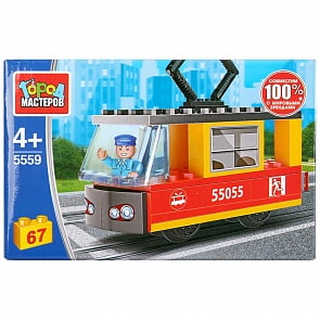 Конструктор Город мастеров – Трамвай, с фигуркой, 67 деталей (Город мастеров, 5559-KK)