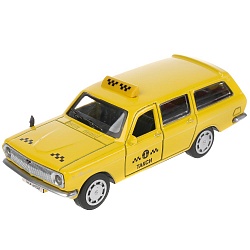 Машина Такси Волга ГАЗ-2402 12 см желтая двери и багажник открываются металлическая (Технопарк, 2402-12TAX-YE) - миниатюра