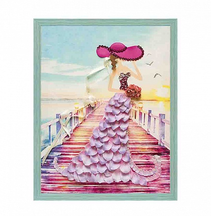 Мозаика из пайеток на холсте - Незнакомка