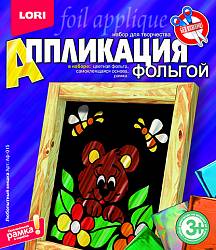 Аппликация из фольги - Любопытный мишка (Лори, Аф-015) - миниатюра