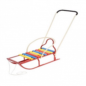 Санки Вятские-4 со съемным толкателем, красные (Усть-Люга, 82380)