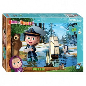 Пазлы – Маша и Медведь-2, 60 деталей (Step Puzzle, 81177)