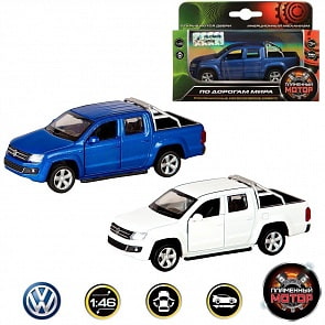 Инерционная металлическая машина - Volkswagen Amarok, масштаб 1:46, открываются двери (Пламенный мотор, 870220) (ассортимент)